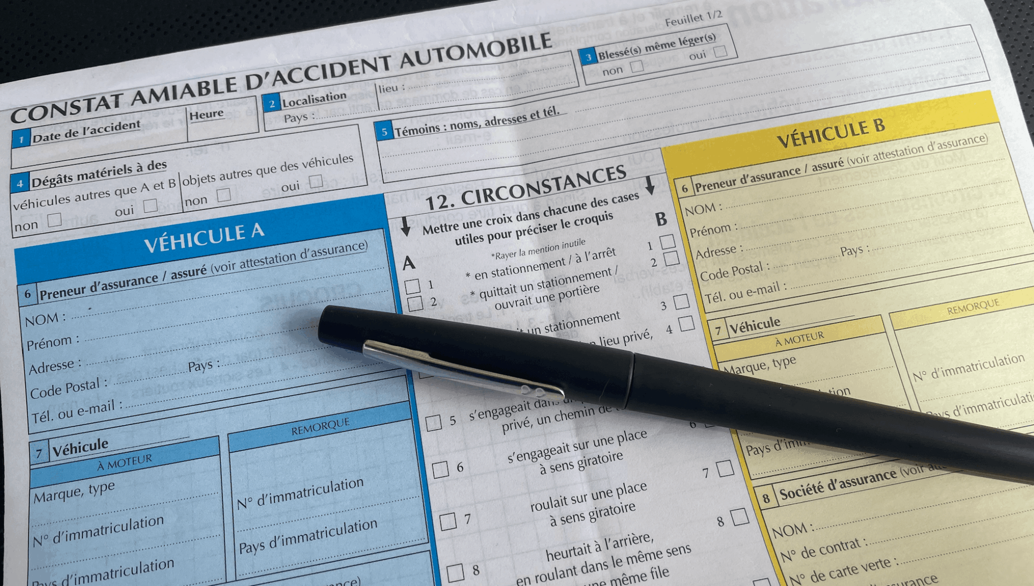 Constat amiable d'accident de voiture à télécharger gratuitement - Assurika