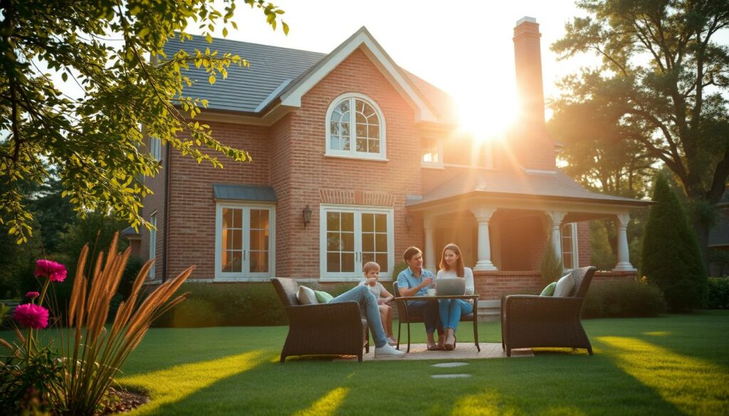 A-cozy-and-well-protected-home-surrounded-by-a-lush-garden-bathed-in-the-warm-glow-of-a-1024x585 6 conseils pour négocier une Assurance Habitation 2025 au meilleur prix !