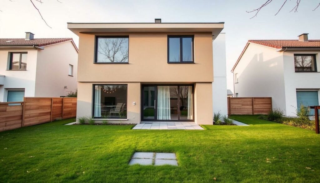 A-modern-two-story-detached-house-with-a-sleek-minimalist-design.-The-facade-features-large-1024x585 Prêt à taux zéro : les maisons, grandes gagnantes du nouveau PTZ en 2025